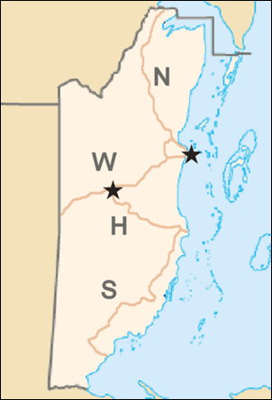 4 Primary Belizean Highways map : Licensed from Wikimedia Commons : Source=based on Image:Belize-map-blank.png and Image:Belize pol 03.jpg |Date=Jan 27, 2008 |Author= Nepenthes